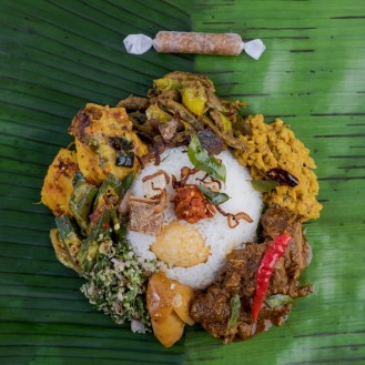 Rasa mula rice and fish curry