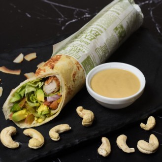 Cashew & Coconut Crusted Chicken Wrap